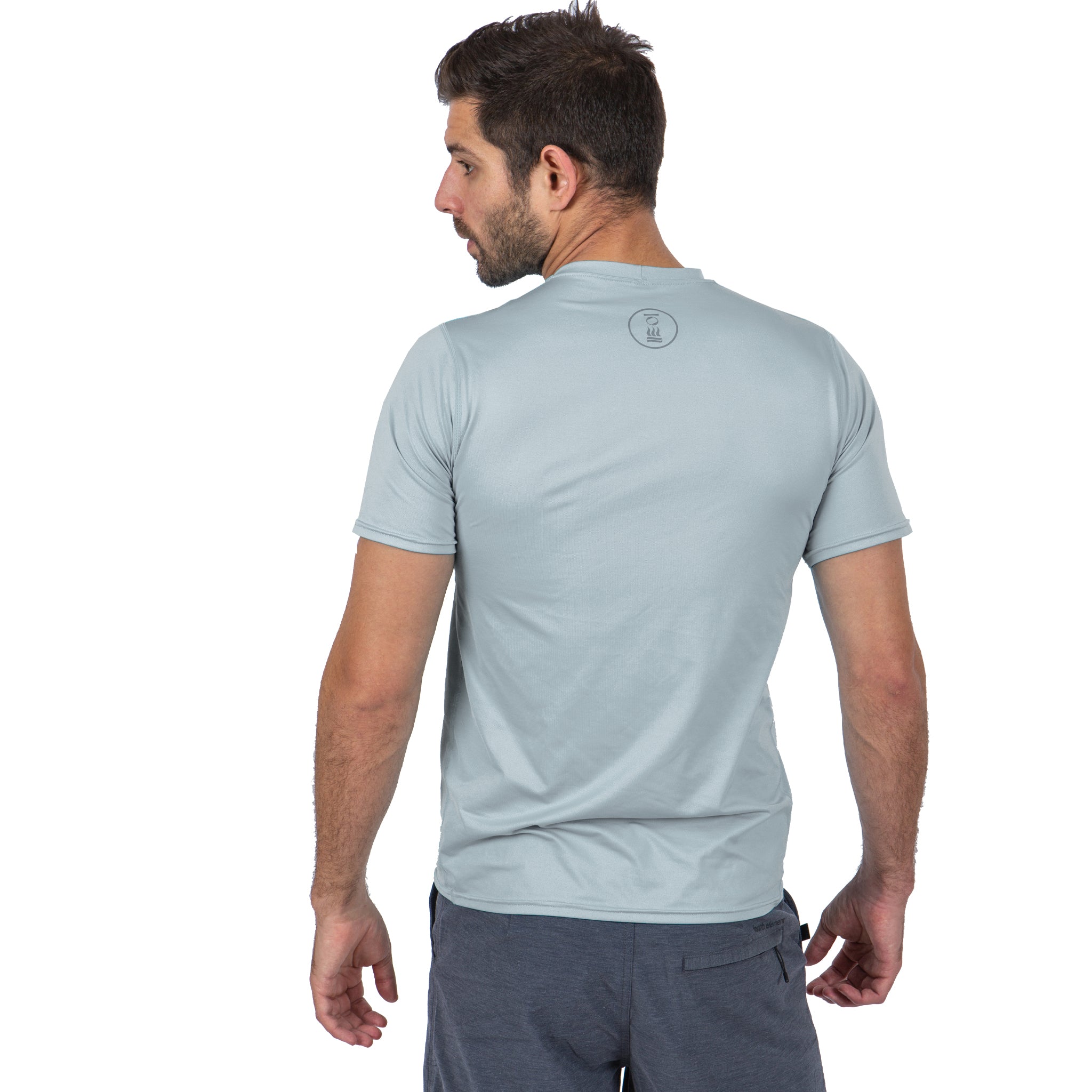 Fourth Element Men's Hydro-T UPF50+ Rash Top Short Sleeve Ice Blue | Back