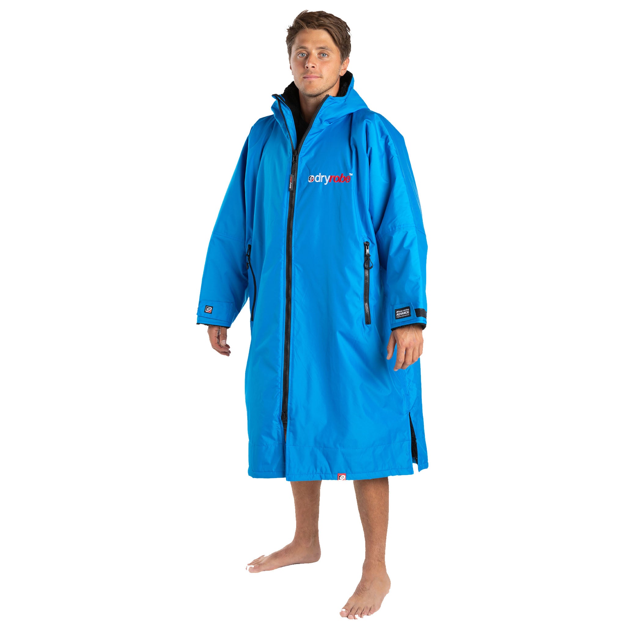 dryrobe Advance Long Sleeve all weather change robe | Cobalt Blue Front