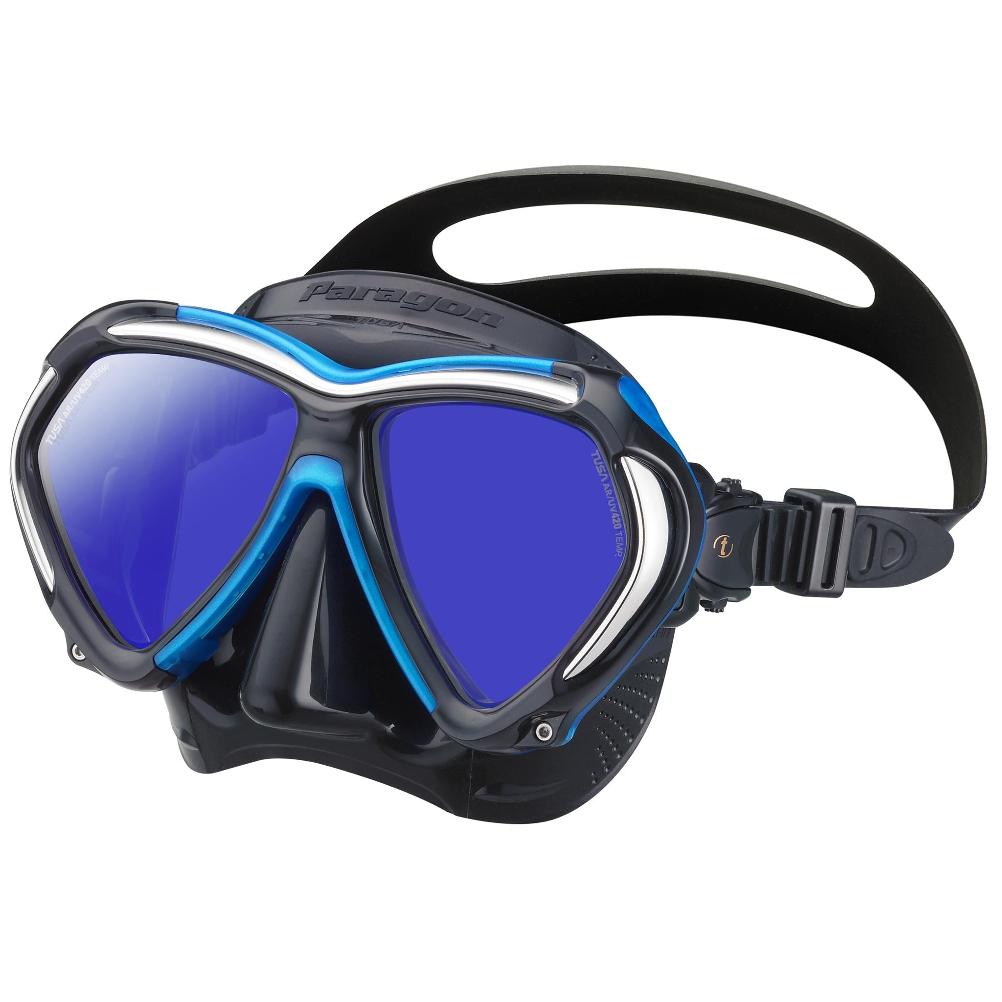 Tusa Paragon Scuba Diving Mask | Black/Fishtail Blue