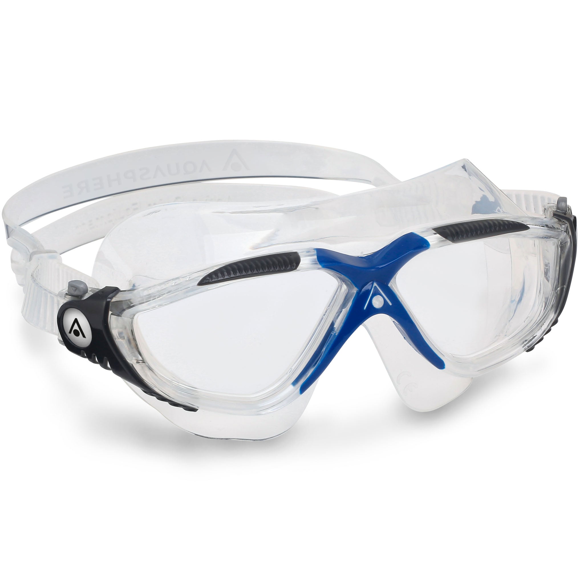 Aquasphere Vista Swim Goggles Mask - Dark Grey/Blue Detail