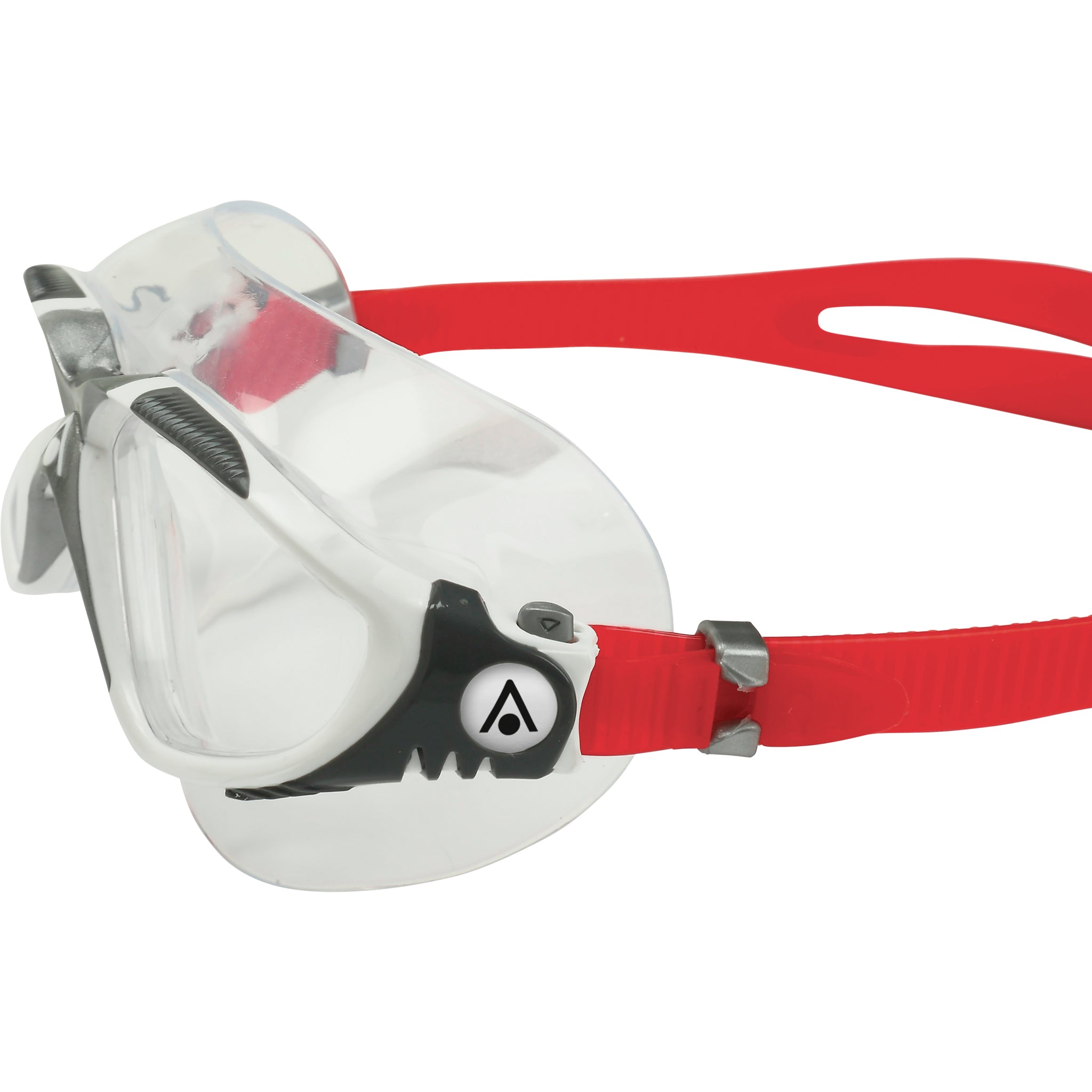 Aquasphere Vista Swim Goggles Mask - White Grey/Red - Side Clip Adjuster view