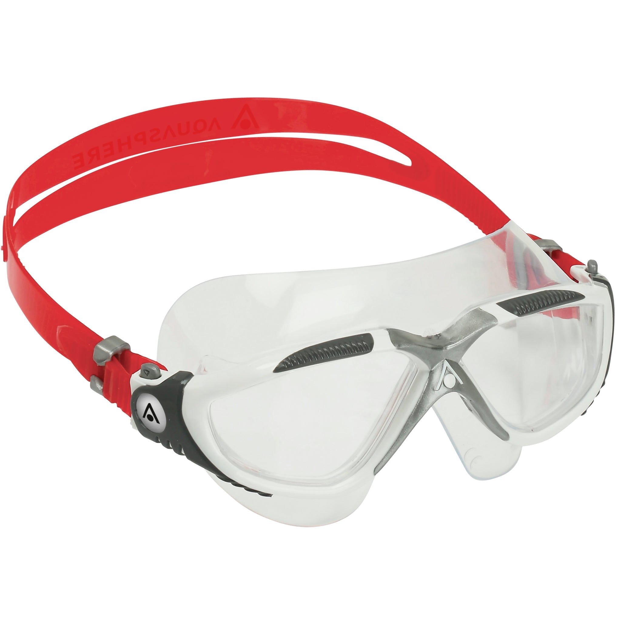 Aquasphere Vista Swim Goggles Mask - White Grey/Red