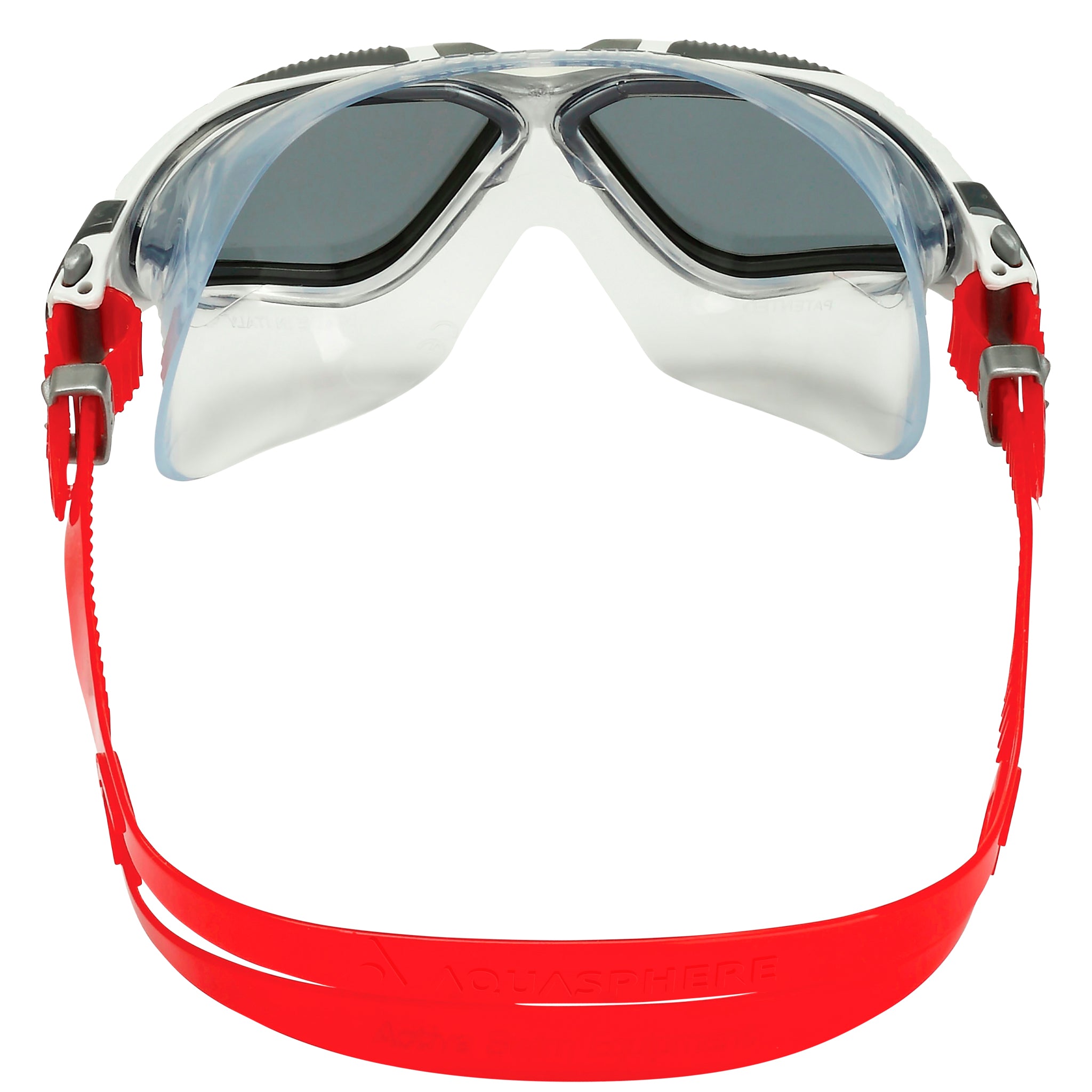 Aquasphere Vista Swimming Goggles Mask Smoke Tinted Lenses | White/Silver Back