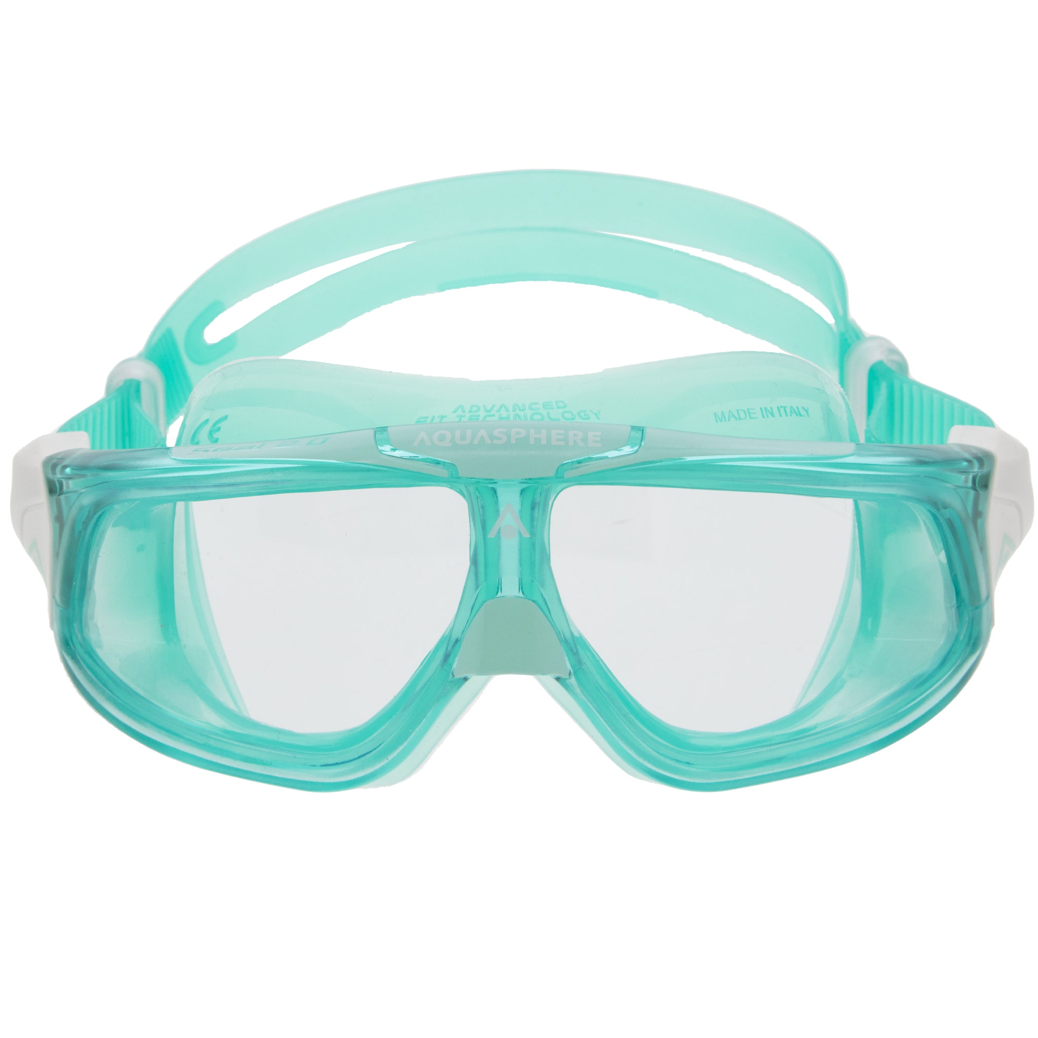 Aquasphere Seal 2.0 Swimming Mask Goggles Green Clear Lenses - Front