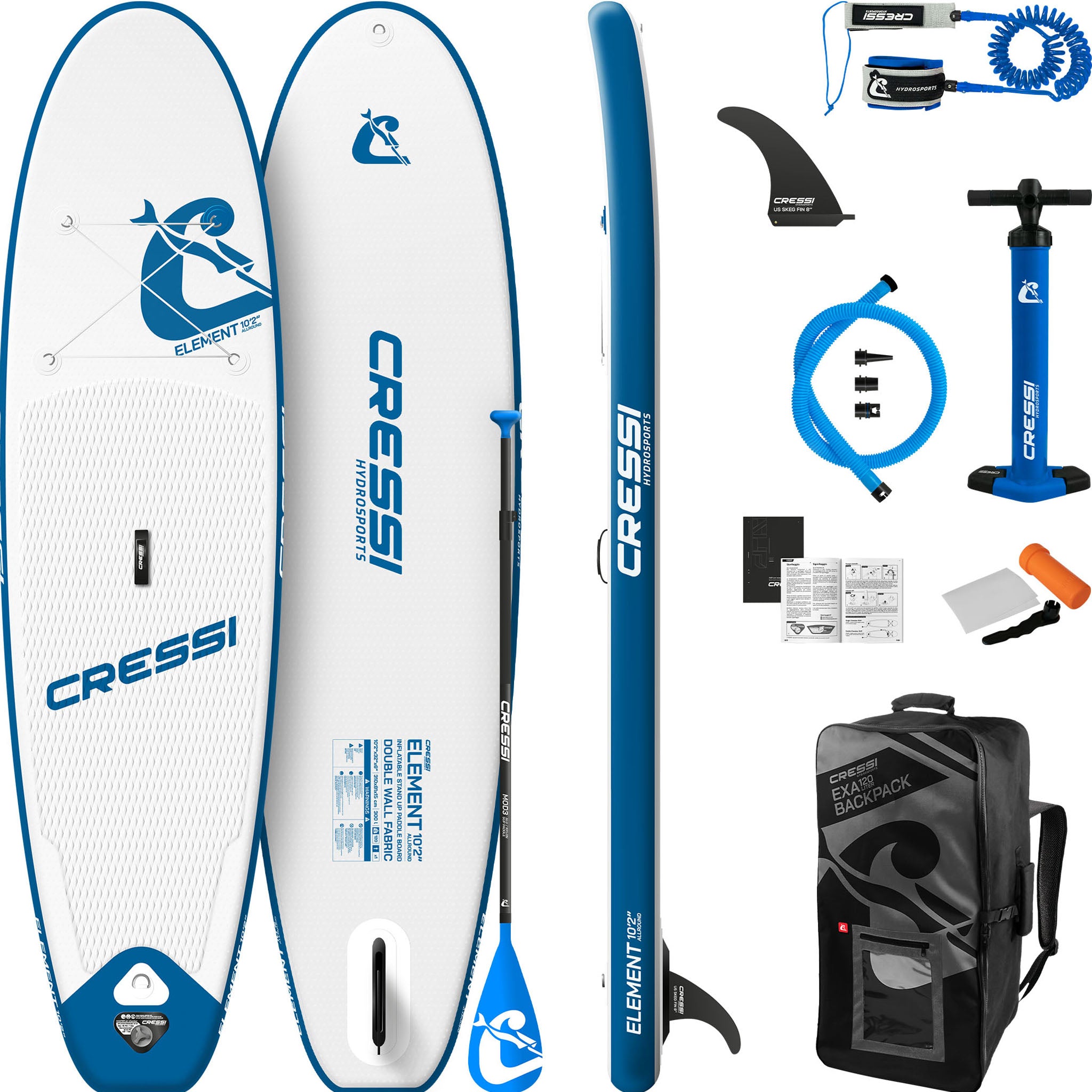 Cressi Hydrosports Element 10' 2" iSUP Paddle Board Package