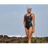 Zone3 Neoprene Women's Swimming Costume in Black - Front on Model