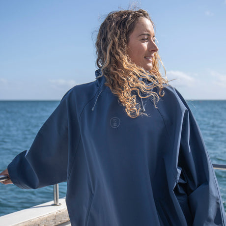 Fourth Element Storm Poncho Slate Blue Life Front