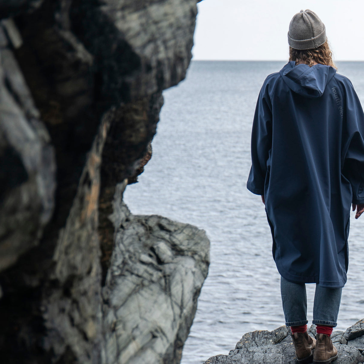 Fourth Element Storm Poncho Slate Blue Life Back