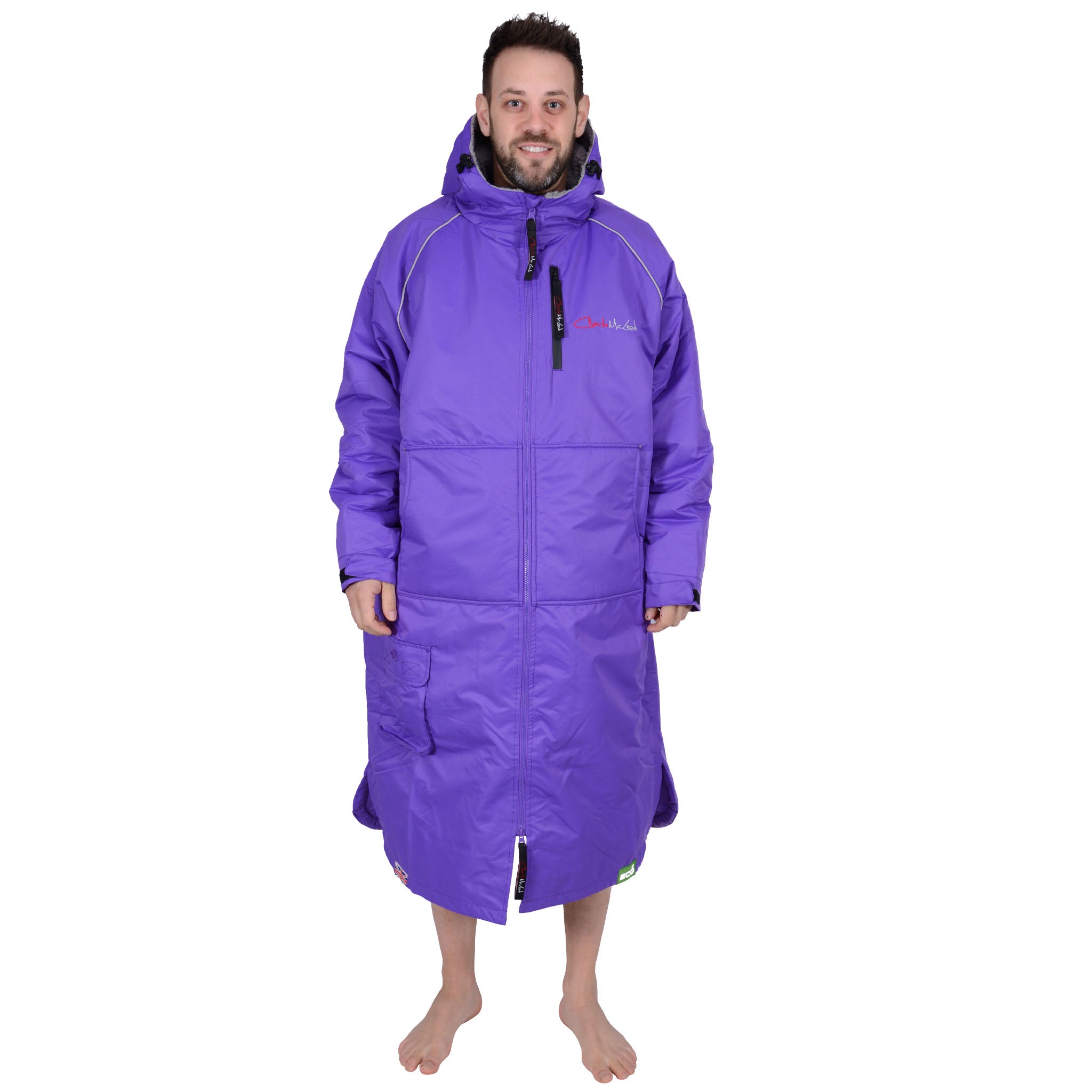Charlie McLeod Eco Sports Cloak Long Sleeve Change Robe - Purple/Grey Front