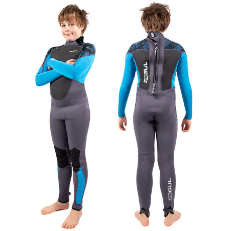 Gul Response 3/2mm Junior Wetsuit - Grey Blue