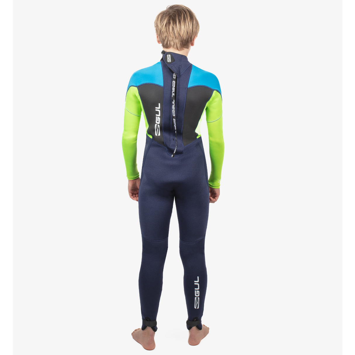 Gul Response 3/2mm Junior Wetsuit - Navy Lime | Back