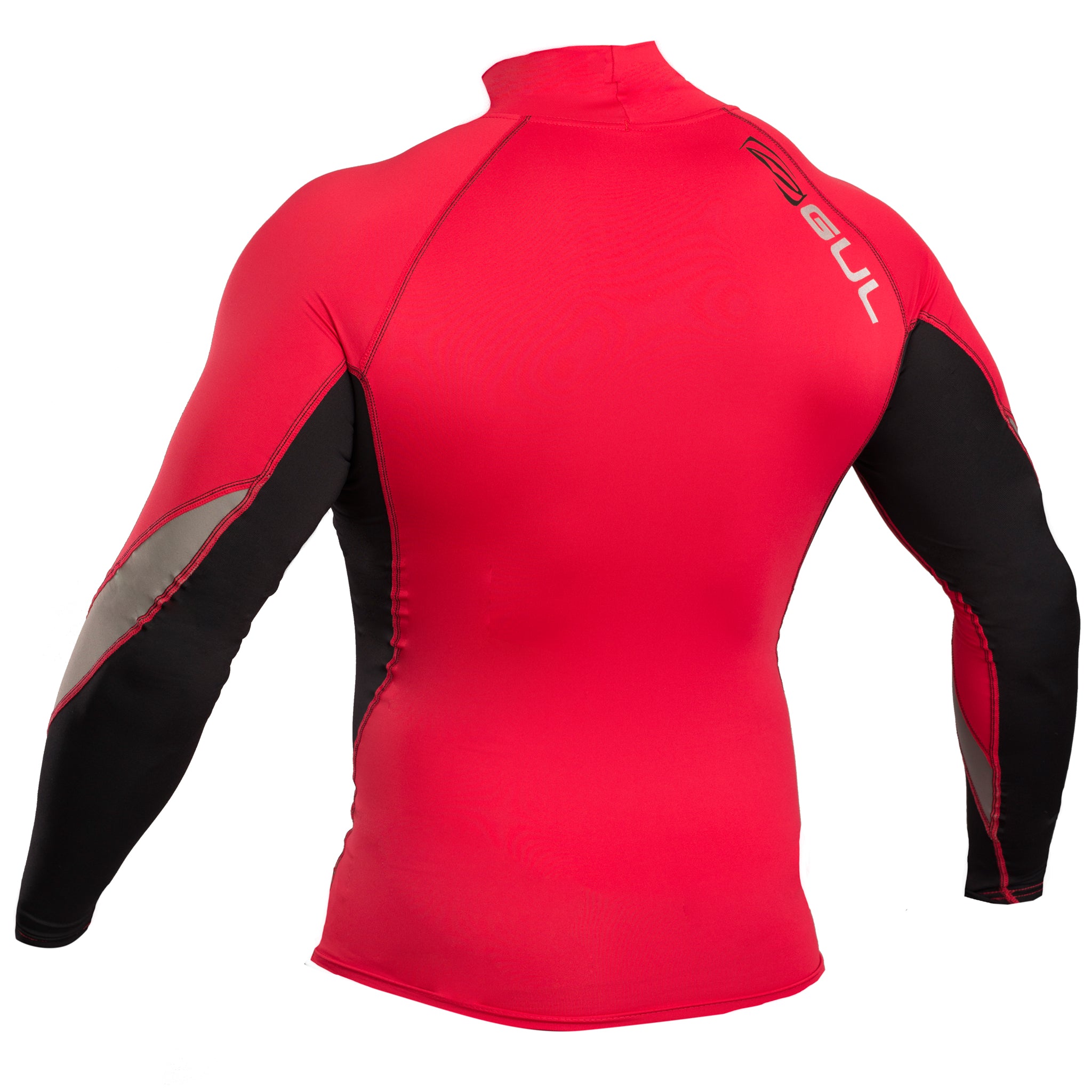 Gul Xola Mens UV50 Long Sleeve Rash Vest | Red Black Back