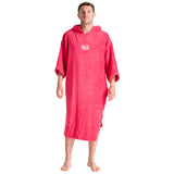 Robie Robes Adult Original Long Sleeve Towelling Beach Changing Poncho - Coral | Medium