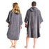 Robie Robes Adult Original Long Sleeve Towelling Beach Changing Poncho - Steel Grey | Backs