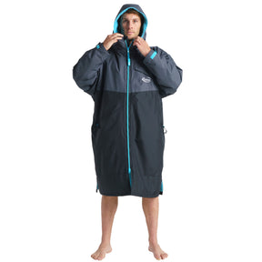 Robie Dry-Series Eco Long Sleeve Hooded Changing Robe Unisex Black/Charcoal - Front