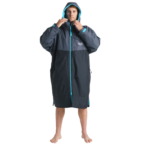 Robie Dry-Series Eco Long Sleeve Hooded Changing Robe Unisex Black/Charcoal - Front