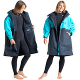 Robie Dry Series Recycled Long Sleeve Changing Robe - India Ink/Blue Atoll | Small Front