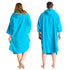 Robie Robes Adult Original Long Sleeve Towelling Beach Changing Poncho - Blue Atoll | Back