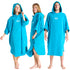 Robie Robes Adult Original Long Sleeve Towelling Beach Changing Poncho - Blue Atoll | Hood Up