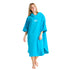 Robie Robes Adult Original Long Sleeve Towelling Beach Changing Poncho - Blue Atoll | Small