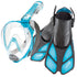 Cressi Duke Dry Adult Full Face Snorkelling Mask & Bonete Fins Set