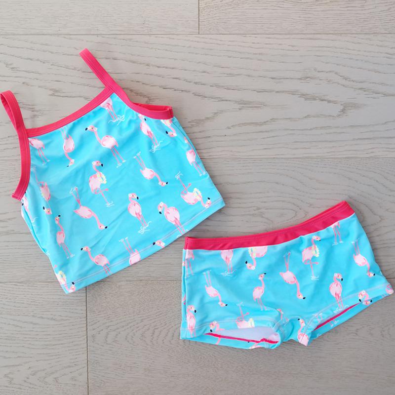 Big Fisch Flamingo Girl's 2 Piece Tankini