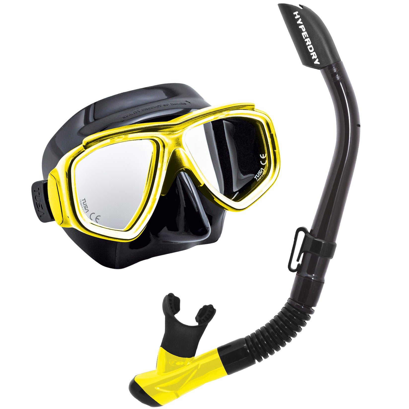 Tusa Splendive Elite Snorkelling Set | Black/Yellow