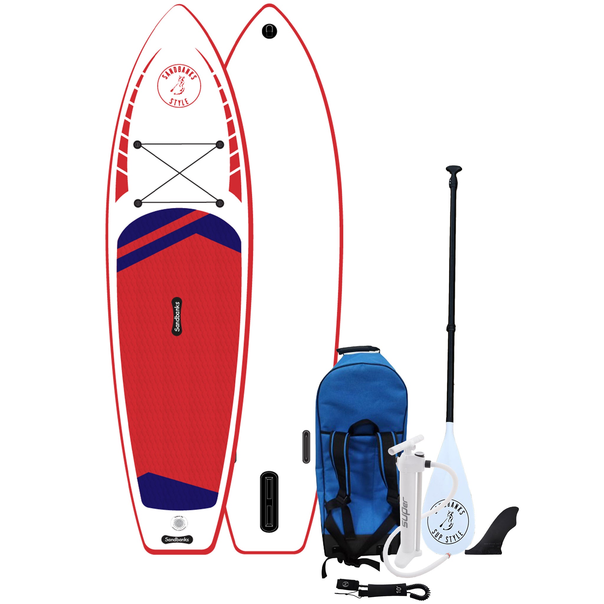 Sandbanks Ultimate 10' 6" iSUP Paddle Board Package Red