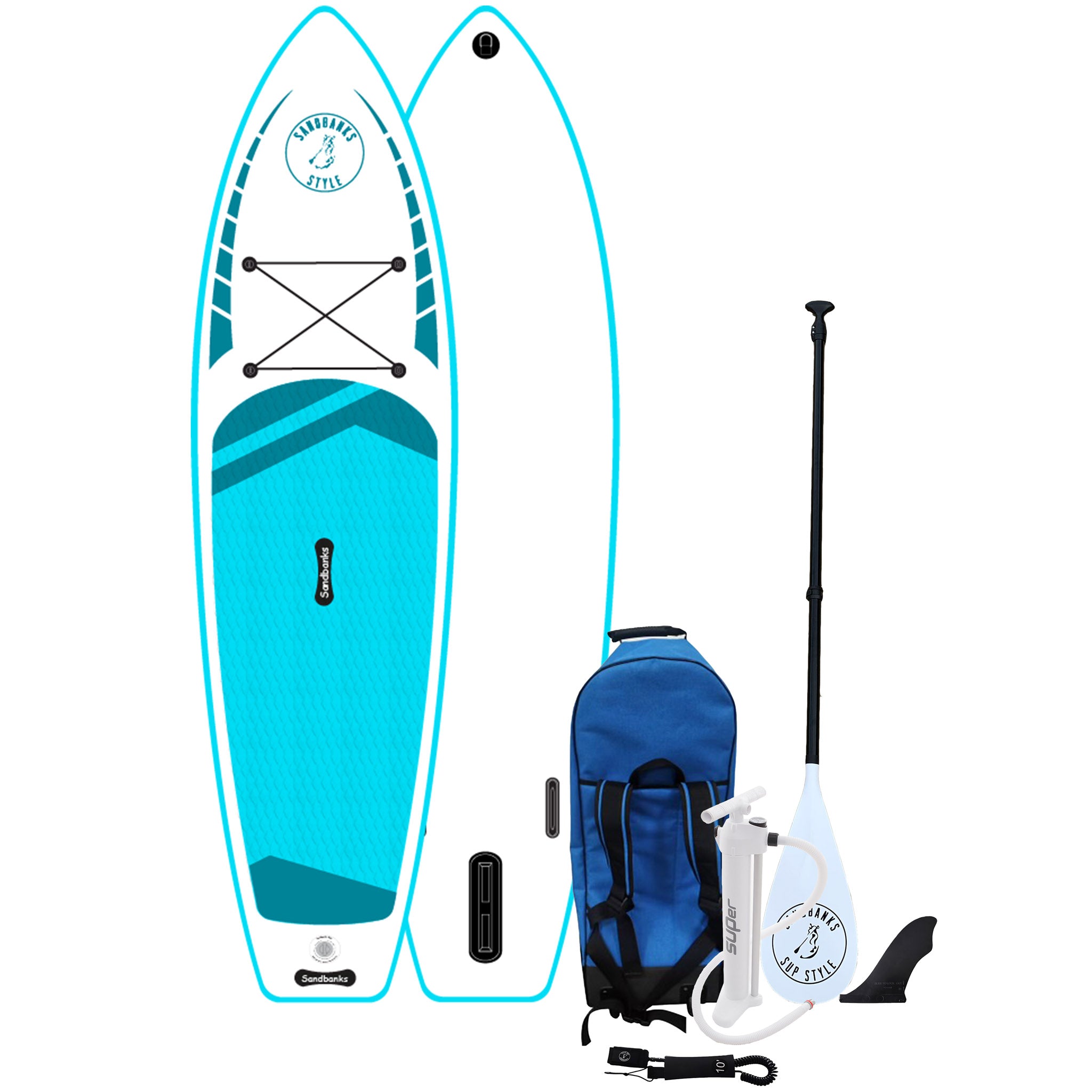 Sandbanks Ultimate 10' 6" iSUP Paddle Board Package Turquoise