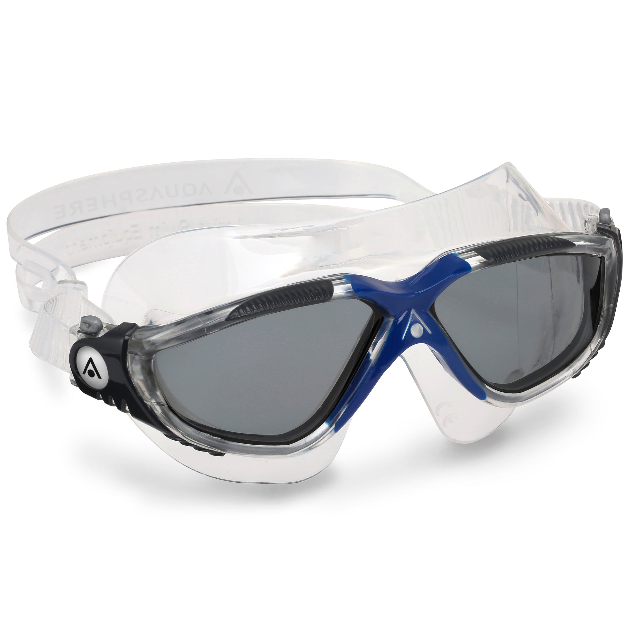 Aquasphere Vista Swimming Goggles Mask Smoke Tinted Lenses | Transparent/Dark Grey