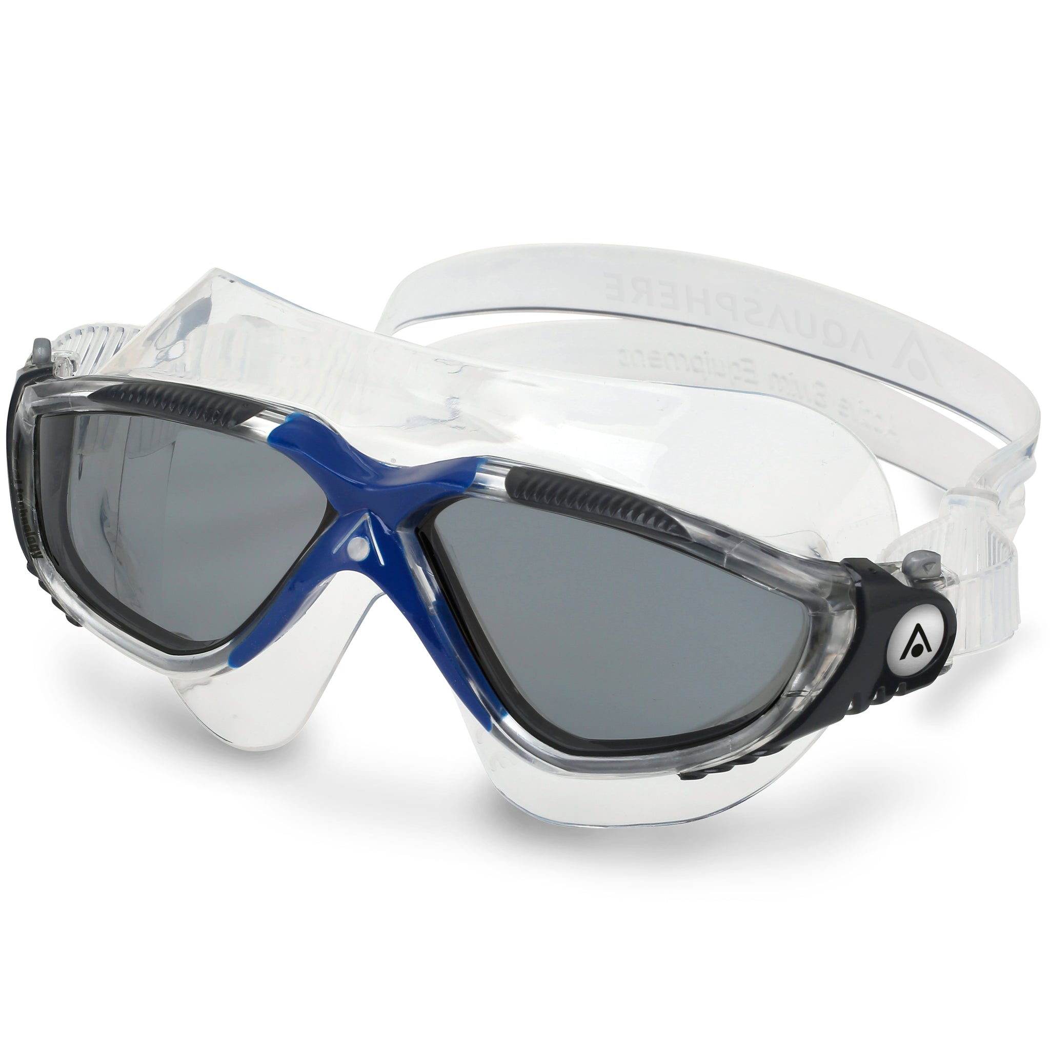 Aquasphere Vista Swimming Goggles Mask Smoke Tinted Lenses | Transparent/Dark Grey Left