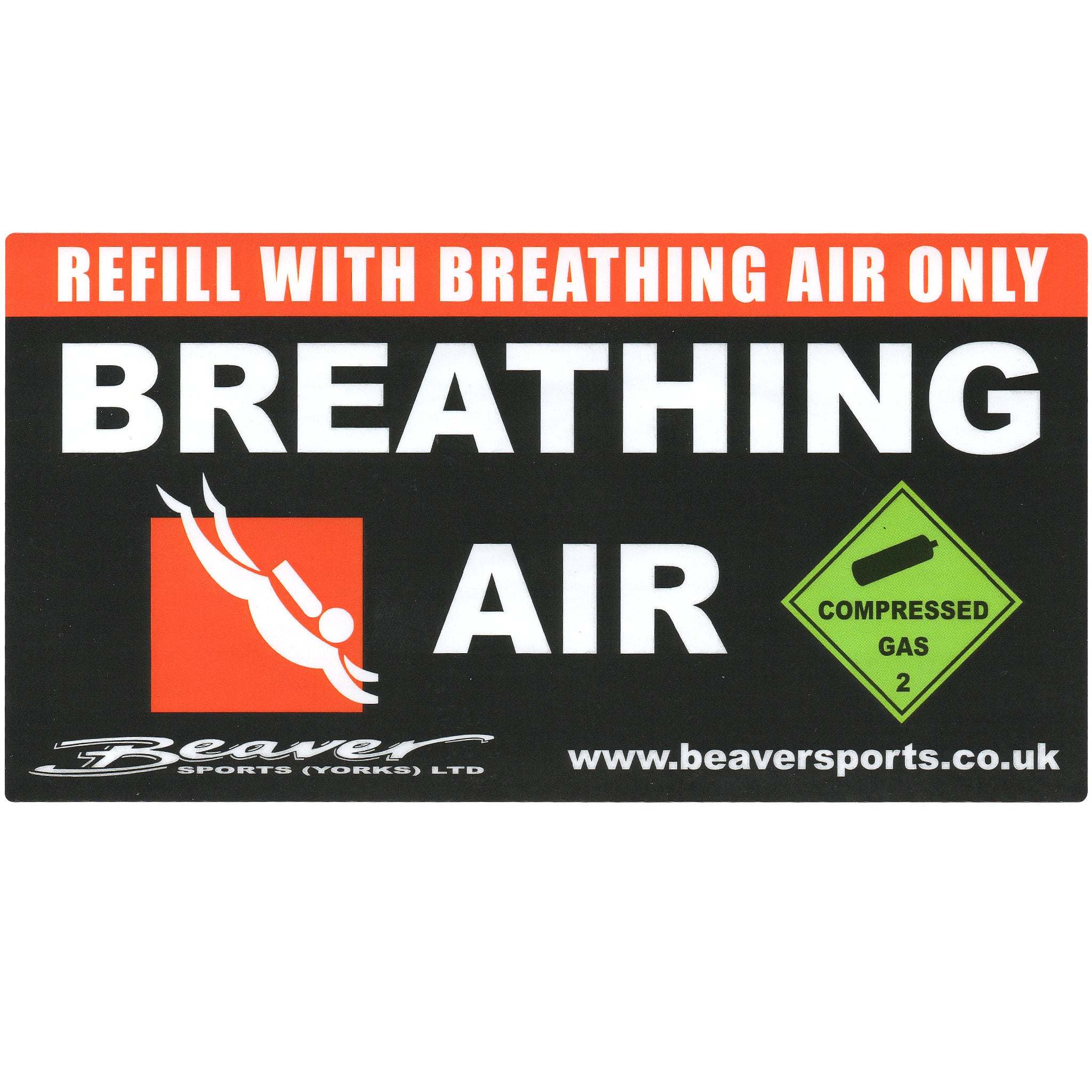 Compressed Air Cylinder Sticker | Breathing Air
