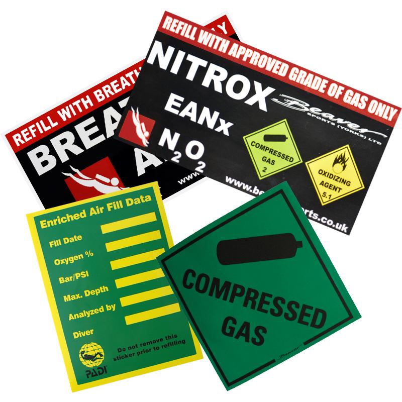 Gas Pool Sticker Various Compressed Gas Stickers – Watersports Warehouse