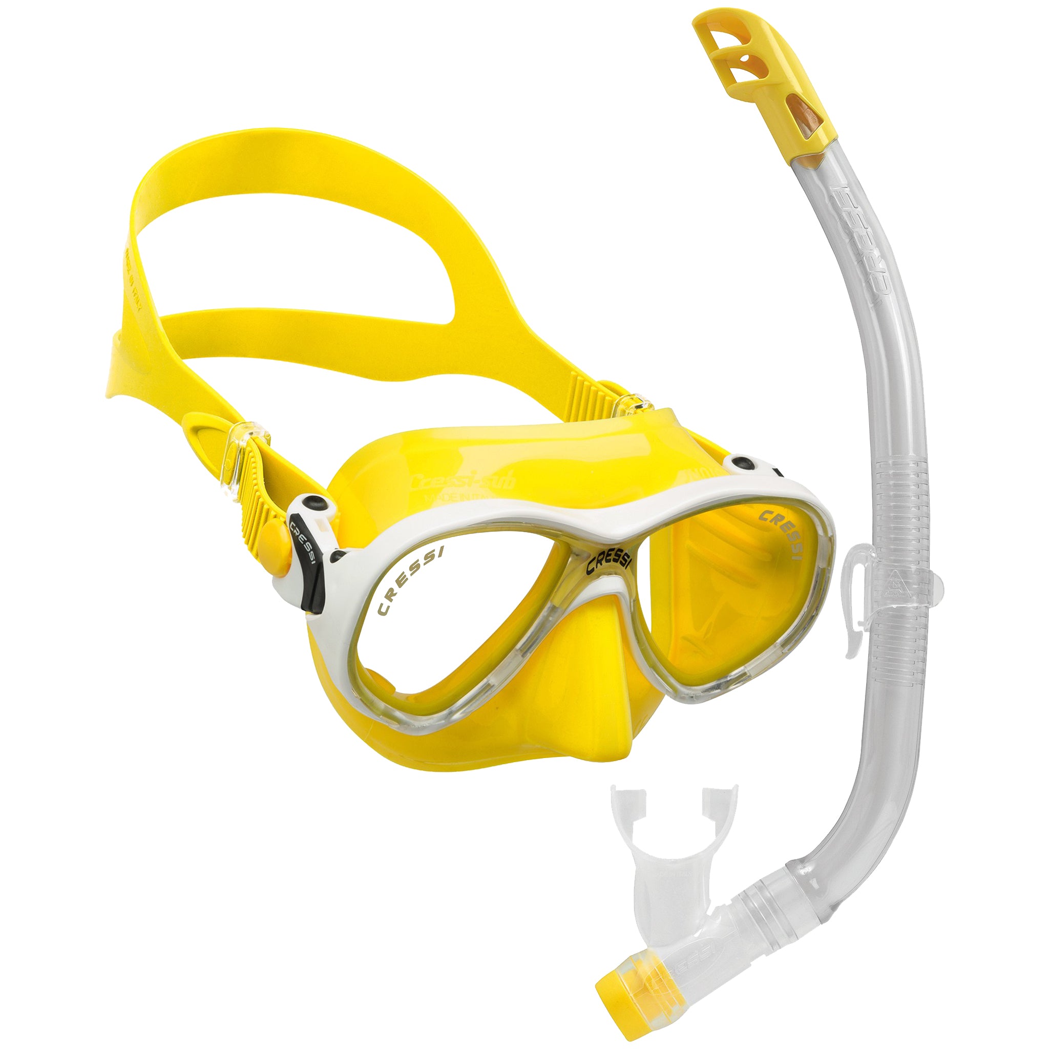 Cressi Marea Junior Mask & Snorkel Set Coloured Silicone | Yellow