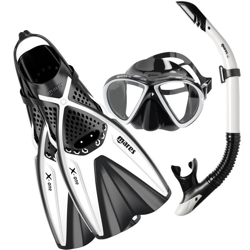 Mares X-One Marea Snorkelling Set with Fins | White