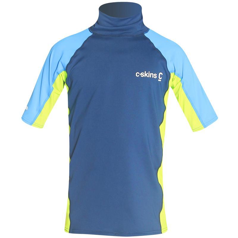 C-Skins Junior UV50 Short Sleeve Rash Vest | Navy/Lime