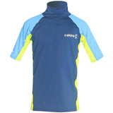 C-Skins Junior UV50 Short Sleeve Rash Vest | Navy/Lime