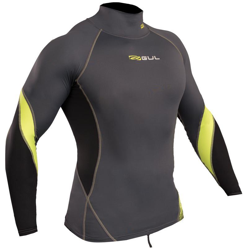 Gul Xola Mens UV50 Long Sleeve Rash Vest | Graphite/Lime